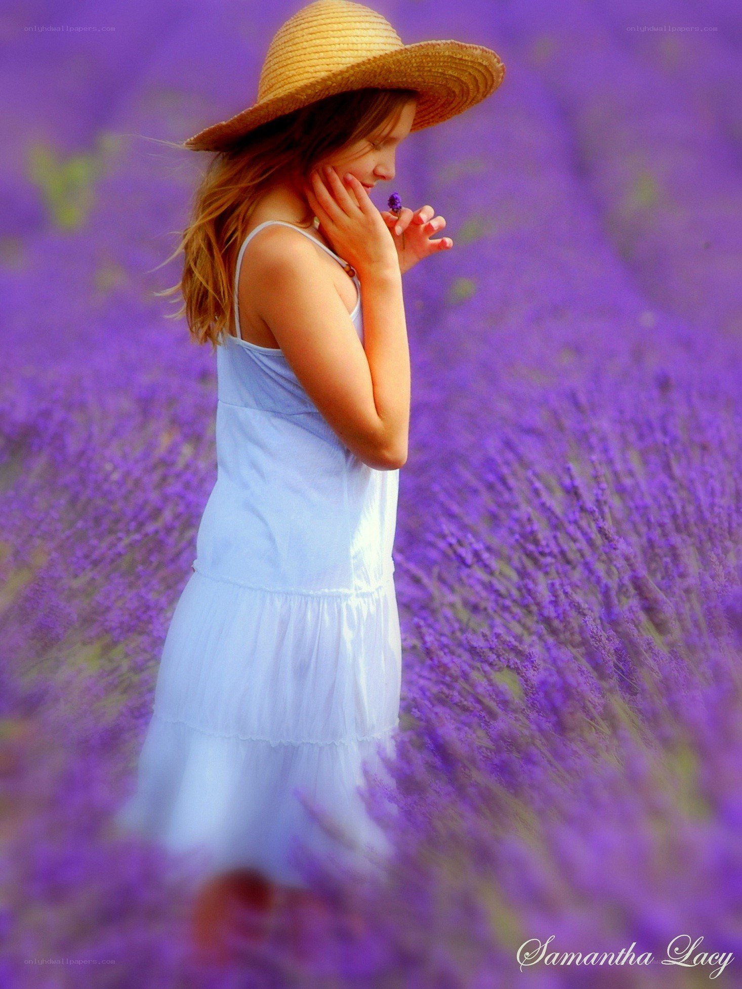 Girl in lavender field