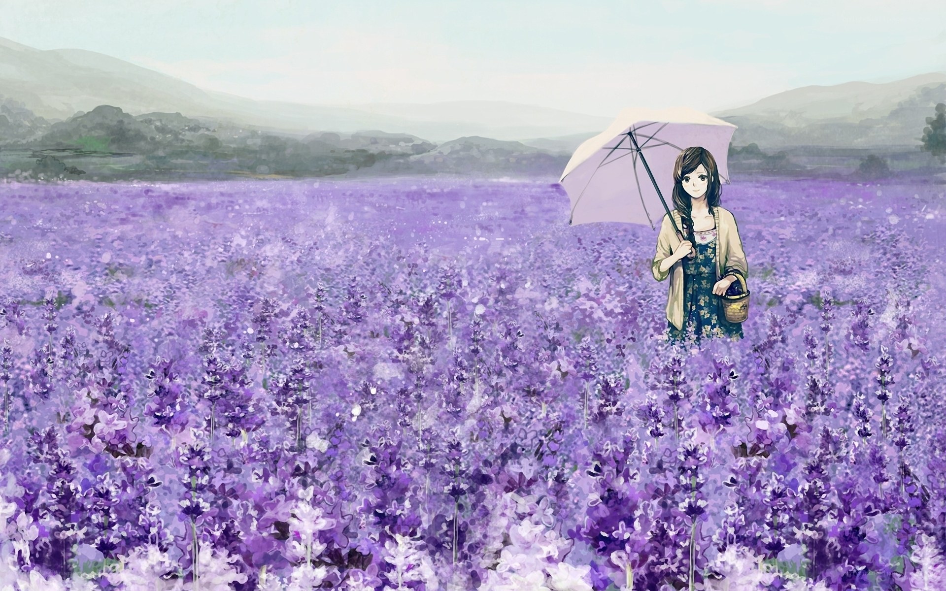 Girl in lavender field