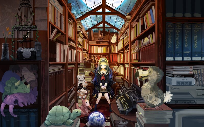 Girl in Library Chair