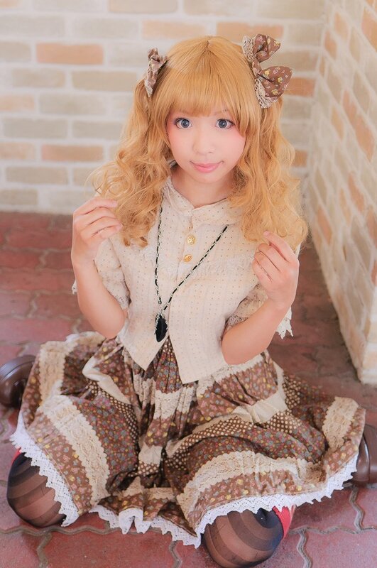 girl in lolita dress sitting