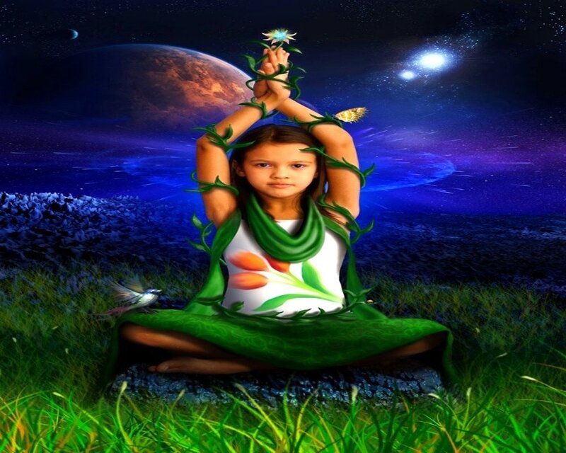 Girl in Lotus Position