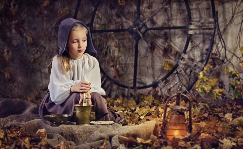 Girl in Medieval Dress