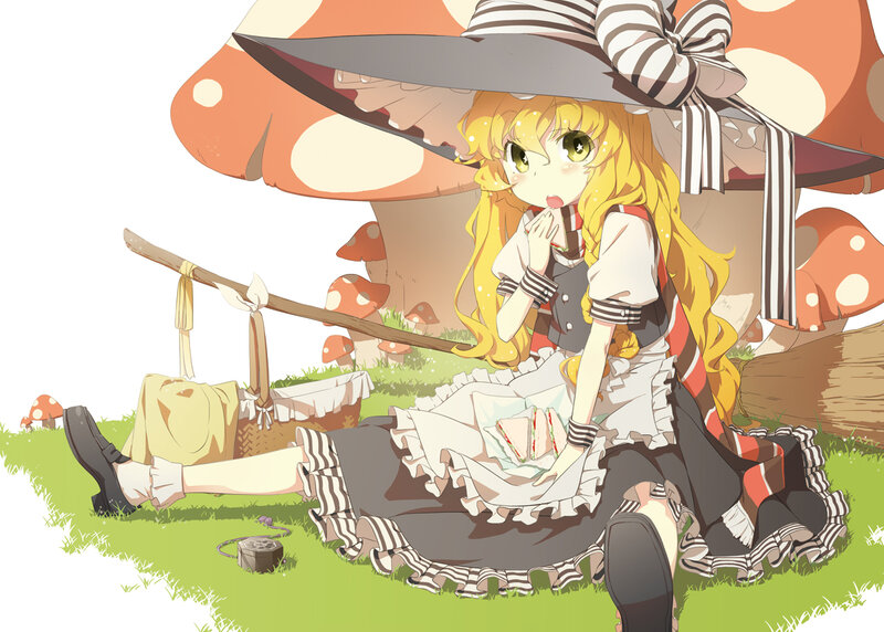 Girl in Mushroom Forest — Green