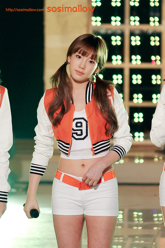 girl in orange and white outfit