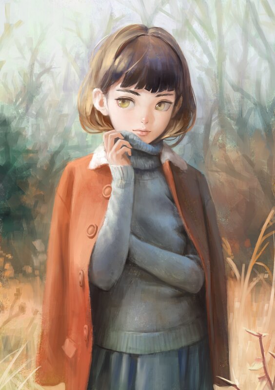 Girl in Orange Coat — Calm