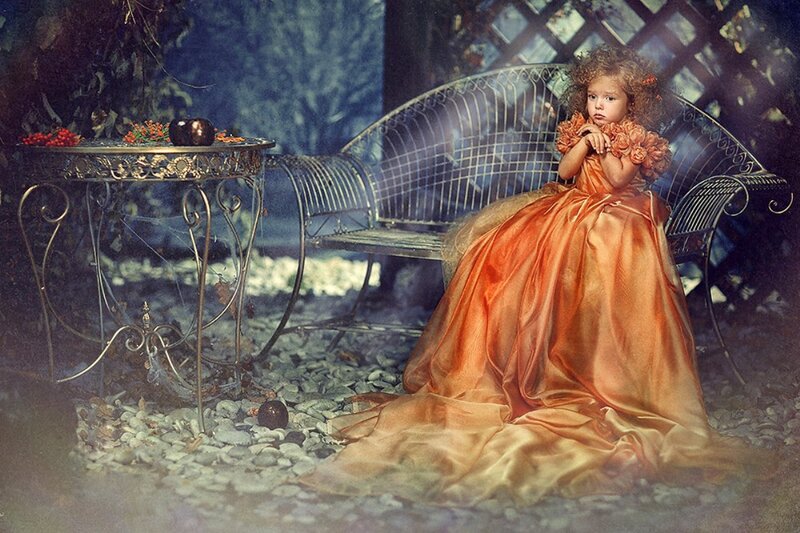 Girl in Orange Dress — Dramatic