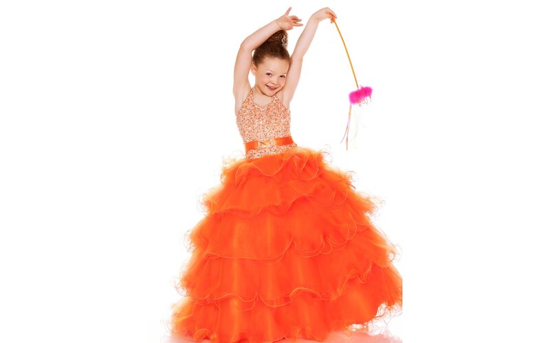 Girl in Orange Dress — Joyful