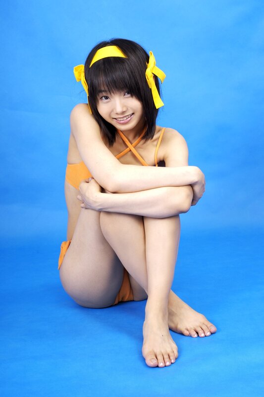 girl in orange swimsuit