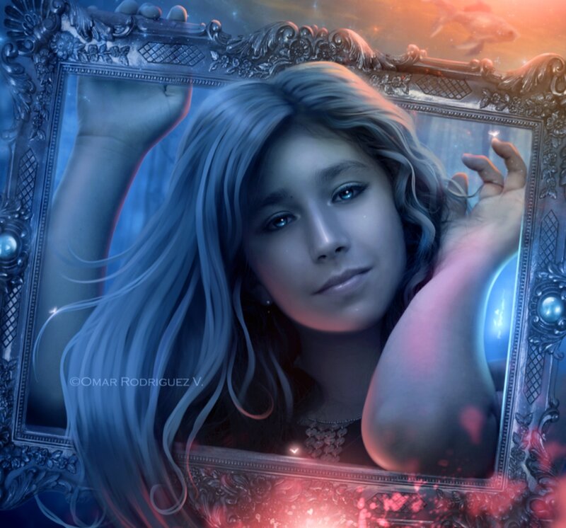 Girl in Ornate Frame