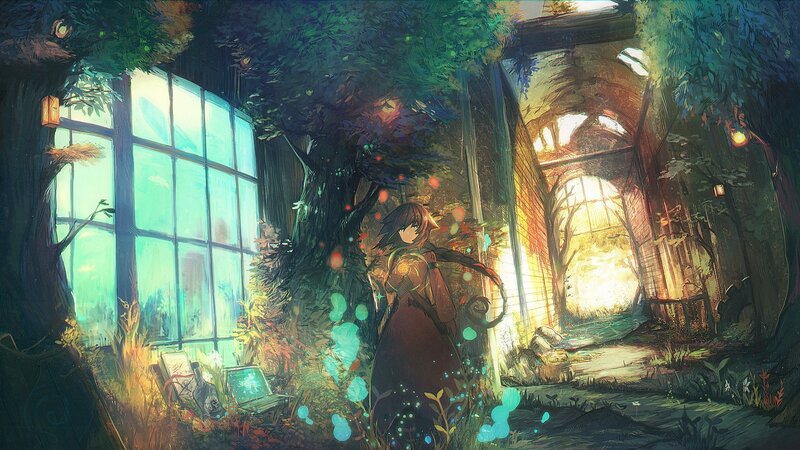 Girl in Overgrown Ruins