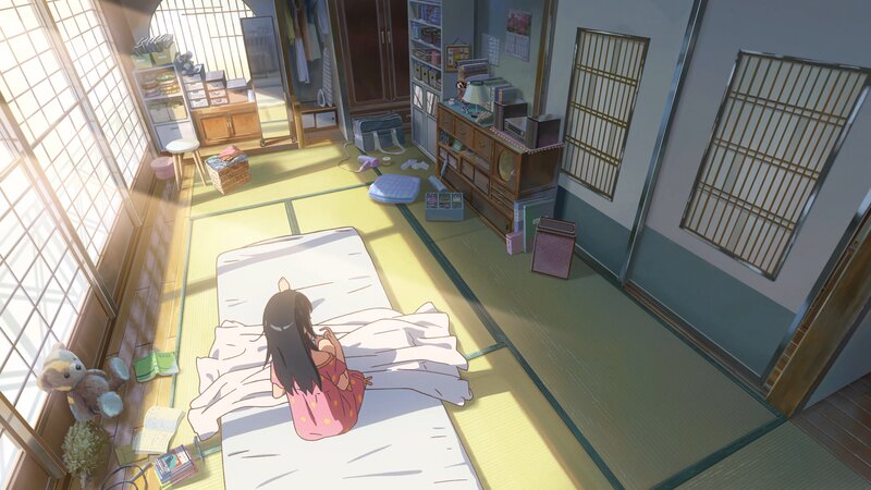 Girl in Pajamas on Bed — Yellow