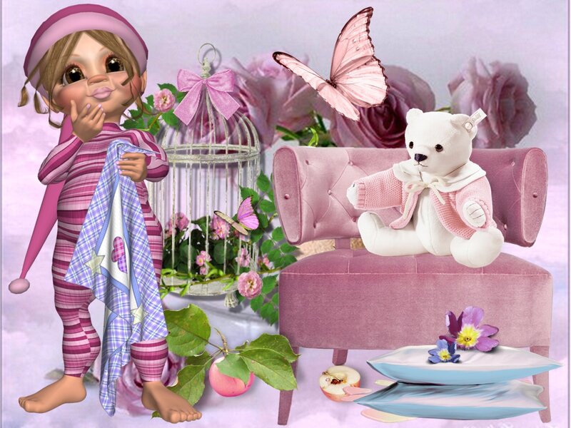 Girl in Pajamas — Pink