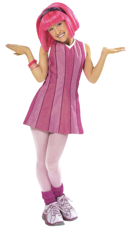girl in pink costume