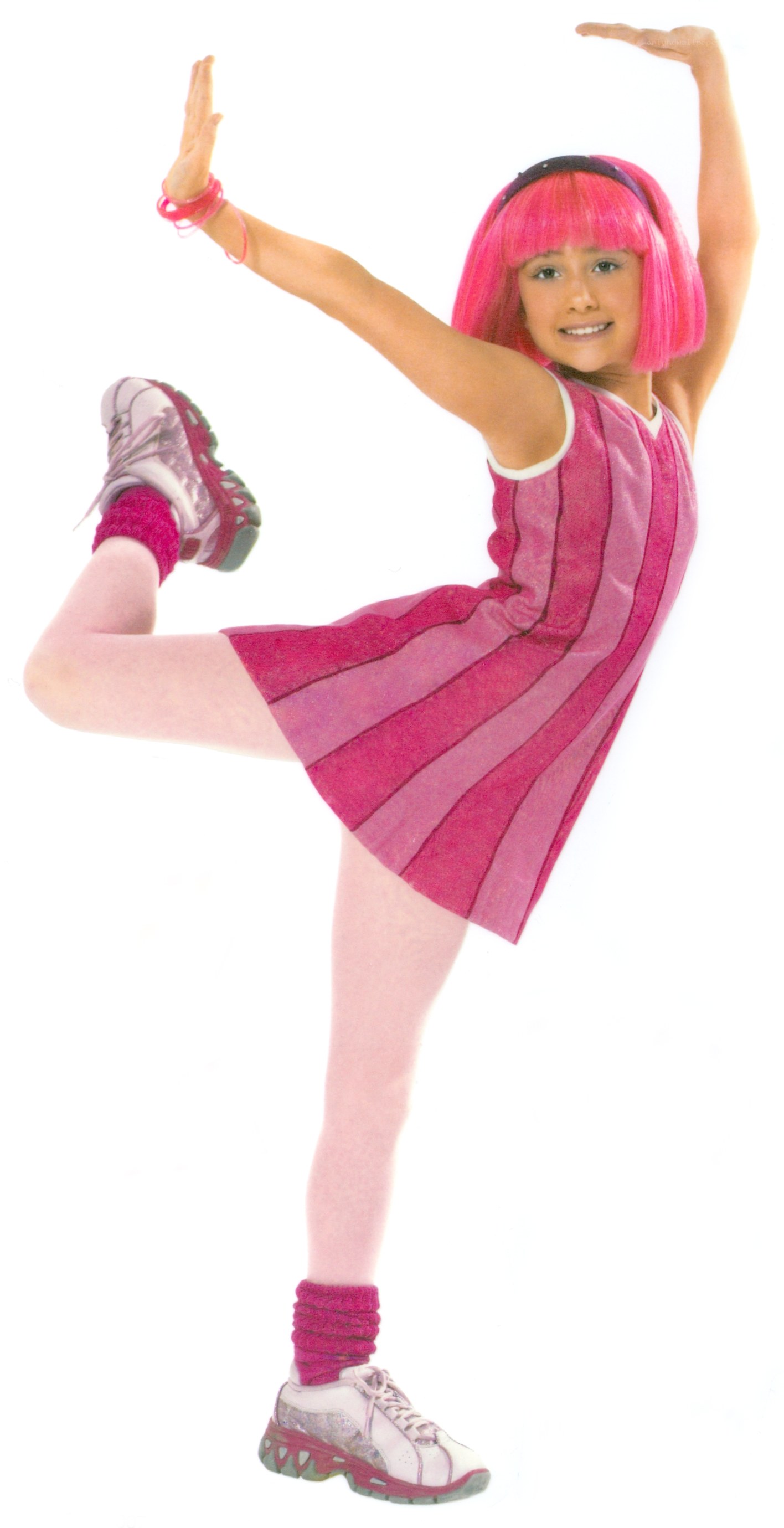 girl in pink dance pose