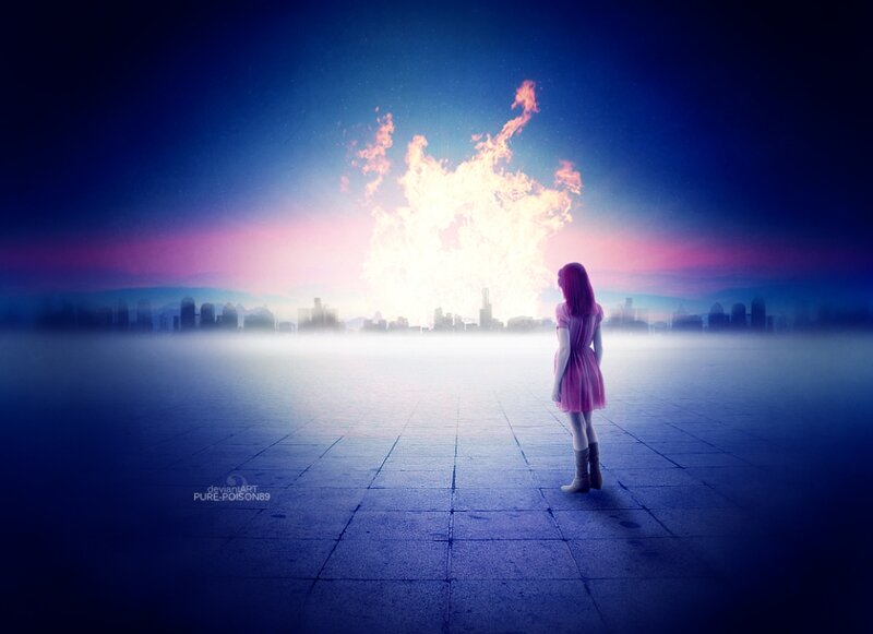 Girl in Pink Dress — Blue