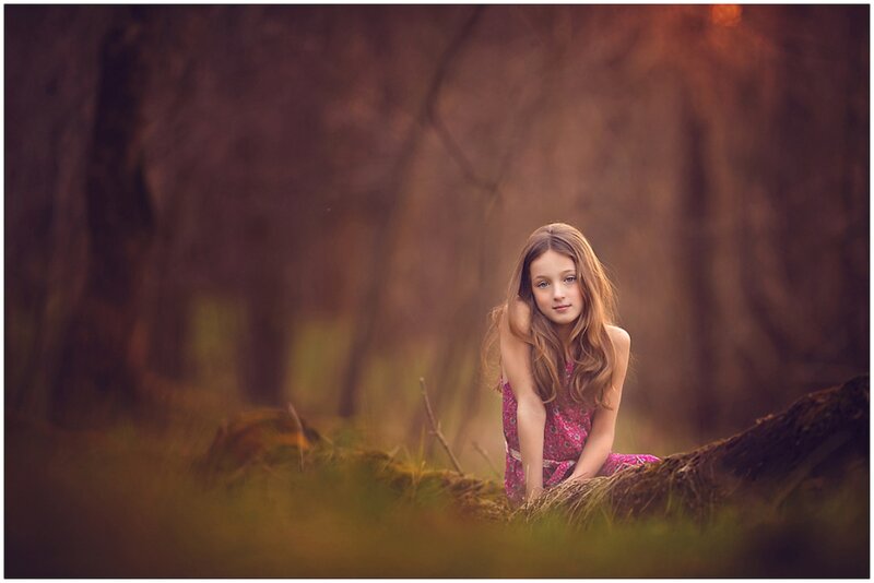 Girl in Pink Dress — Brown
