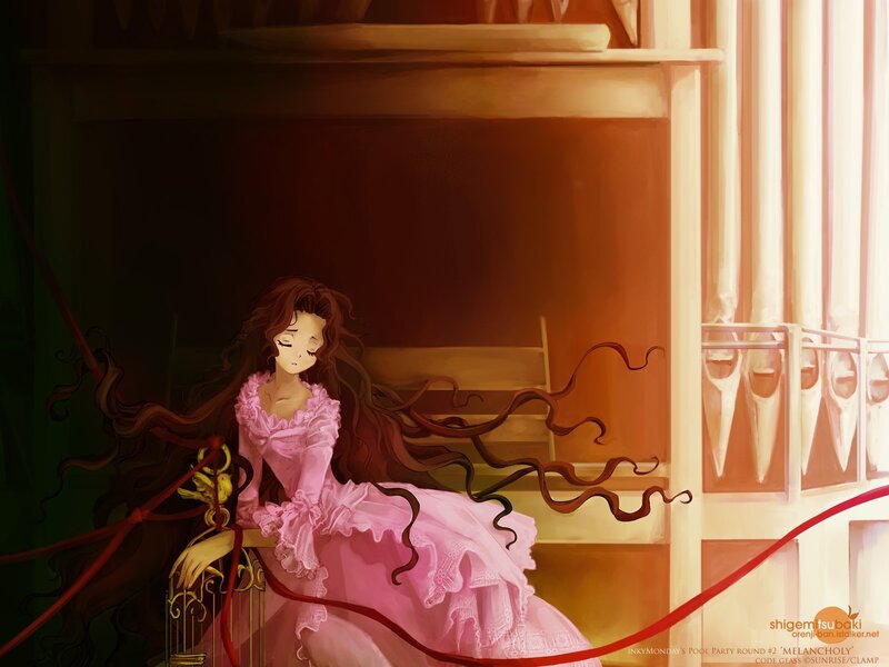 girl in pink dress by window