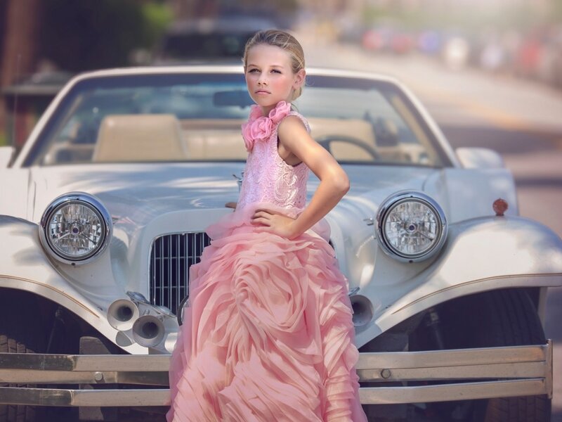 Girl in Pink Dress — Dramatic, Afternoon