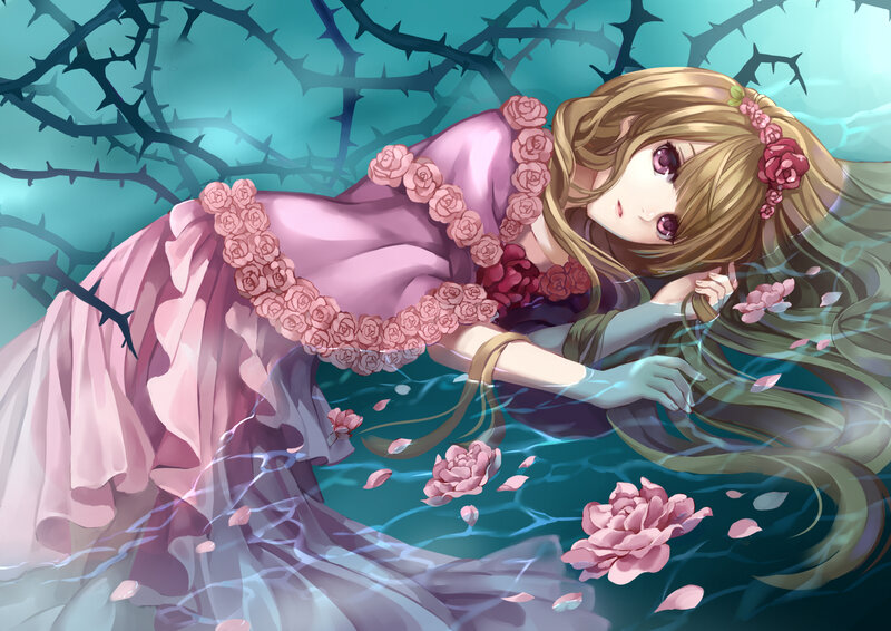 Girl in Pink Dress — Dramatic, Anime