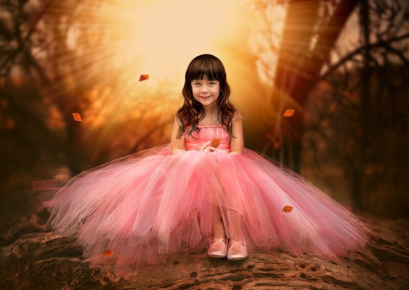 Girl in Pink Dress — Dramatic, Autumn