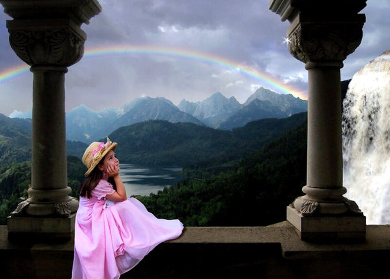 Girl in Pink Dress — Dramatic, Digital Art