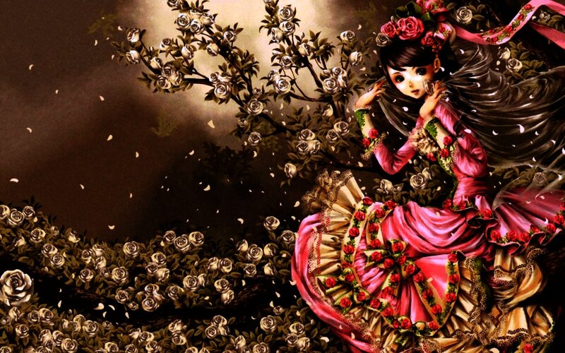 Girl in Pink Dress — Dramatic, Night