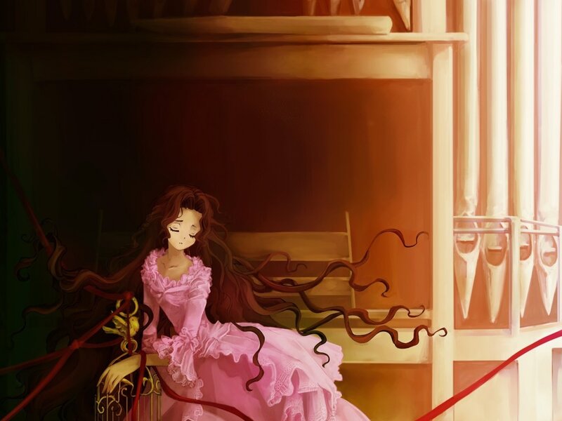 Girl in Pink Dress — Dramatic, Sunset