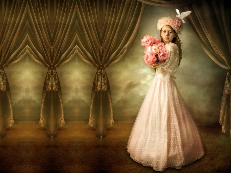 Girl in Pink Dress — Dramatic
