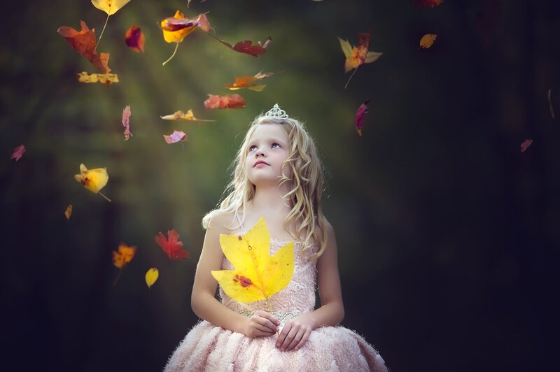 Girl in Pink Dress — Dreamy, Autumn