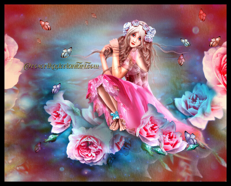 Girl in Pink Dress — Dreamy, Digital Art