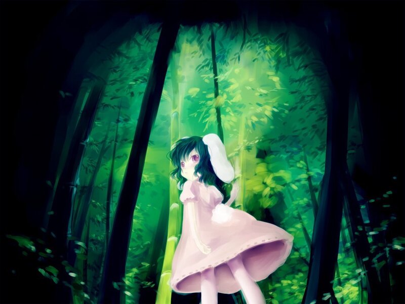 Girl in Pink Dress — Green, Serene, Night