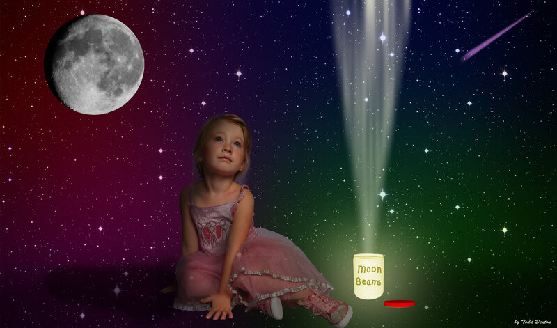 Girl in Pink Dress — Purple, Dreamy, Night