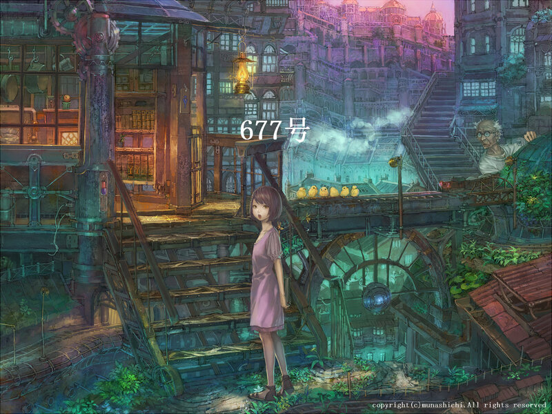 Girl in Pink Dress — Purple, Dreamy, Sunset