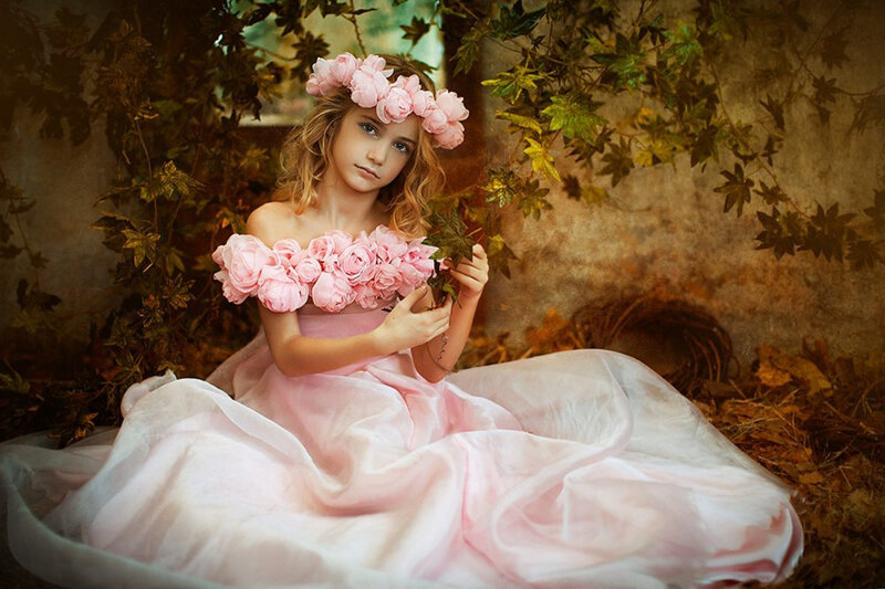 Girl in Pink Dress — Serene, Autumn