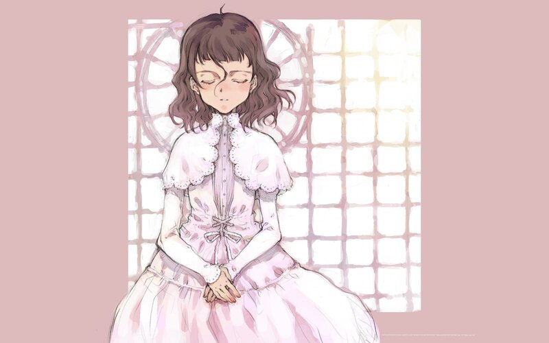 girl in pink dress sitting