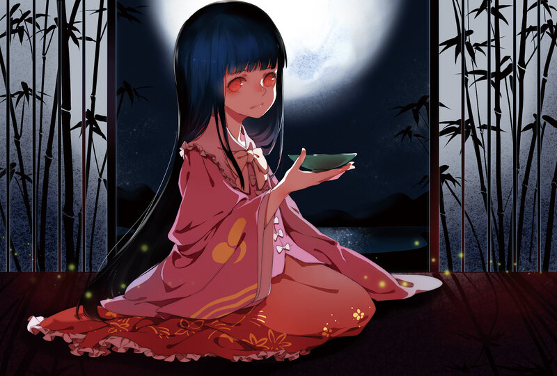 Girl in Pink Kimono — Red
