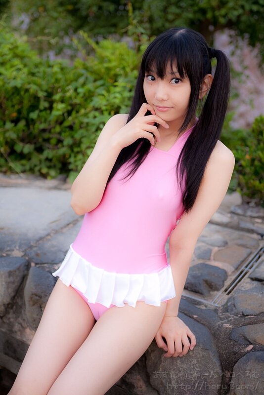 girl in pink swimsuit