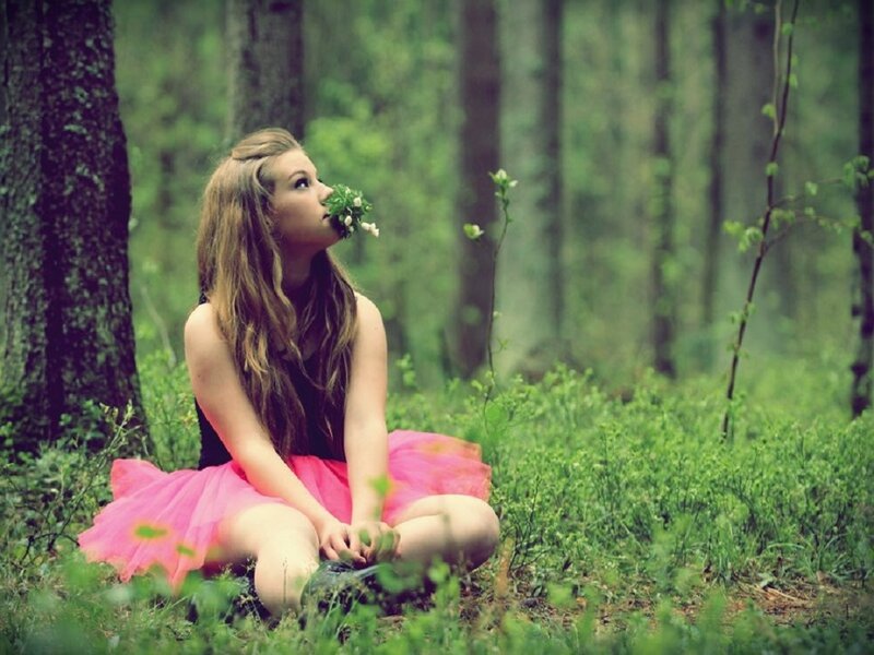 Girl in Pink Tutu — Green