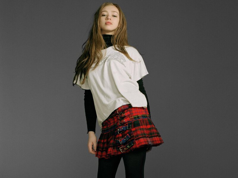 girl in plaid skirt