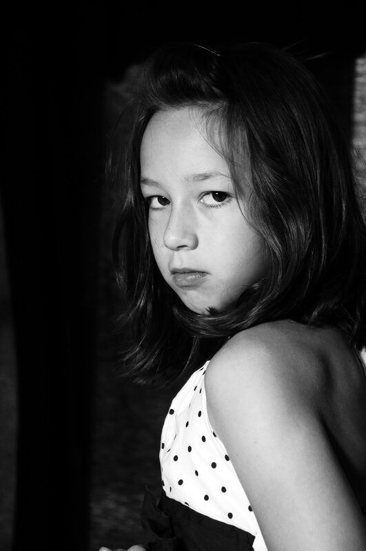 girl in polka dot dress