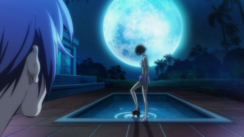 Girl in Pool at Night