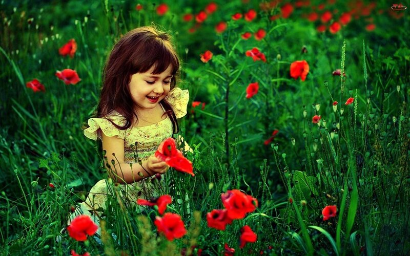 girl in poppy field