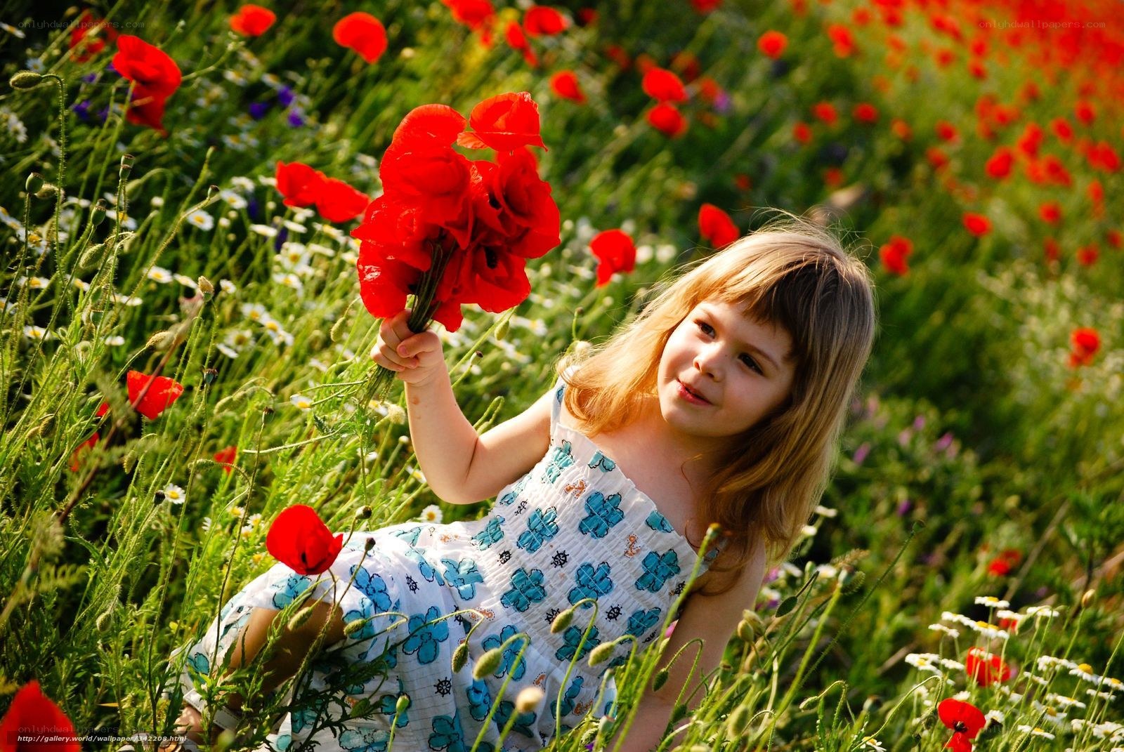 girl in poppy field