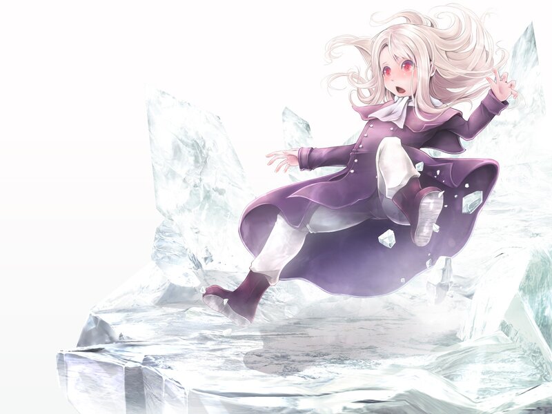 girl in purple coat on ice