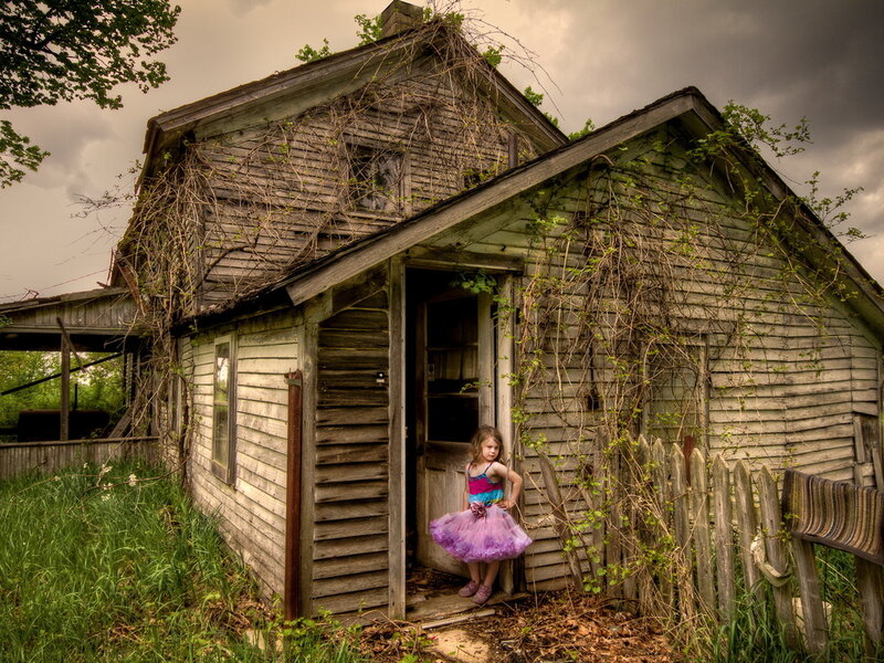 Girl in Purple Dress — Dramatic, Afternoon