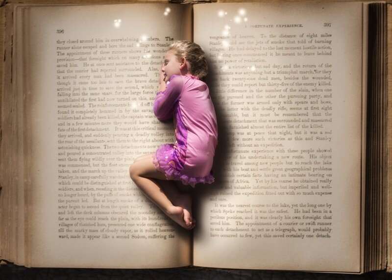 Girl in Purple Dress — Dramatic, Photograph, Book