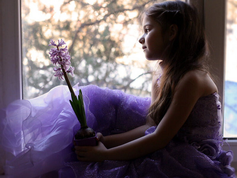 Girl in Purple Dress — Serene, Afternoon