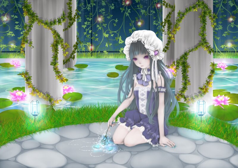 Girl in Purple Dress — Serene, Night