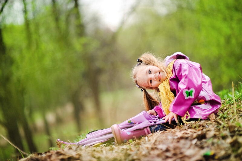 Girl in Raincoat — Purple
