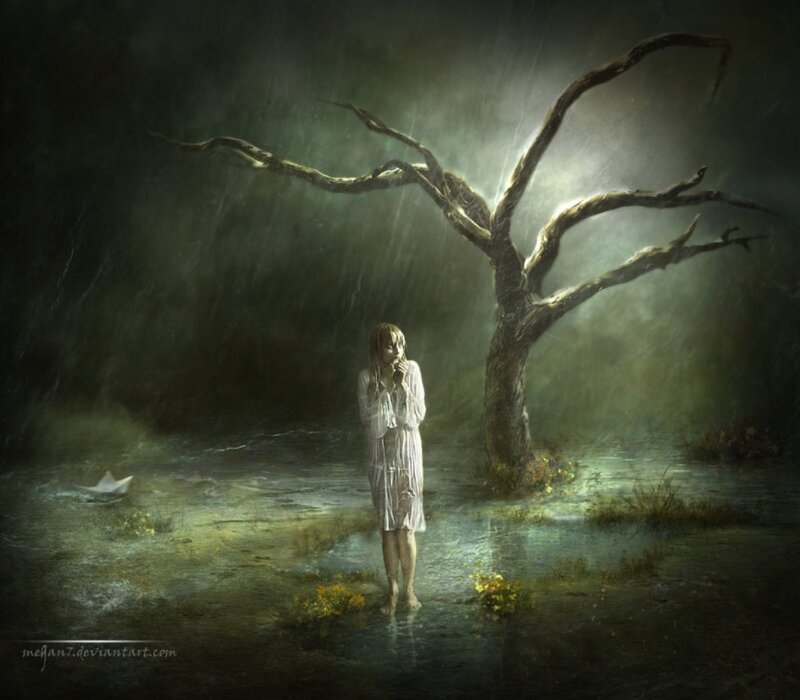 Girl in Rainstorm
